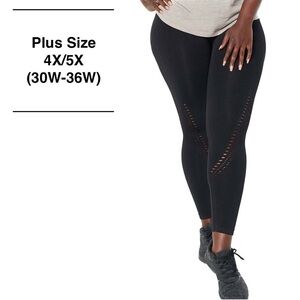 ZUDA 4X/5X Black Seamless Ribbed Waistband Leggings (Z12.9)